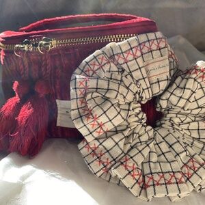 Sezane Gift Set - Red Cosmetic Case & Hair Tie